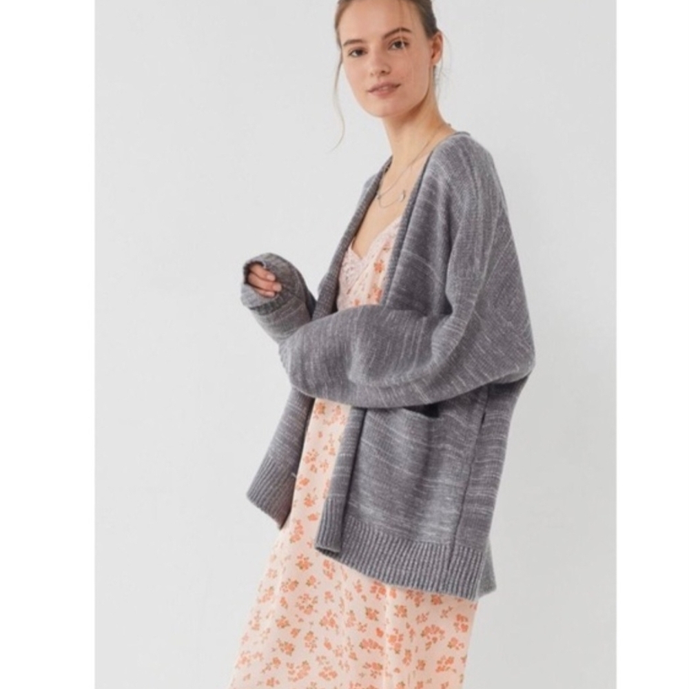 Urban Outfitters Colie Gray Open Cardigan Sweater EUC Womens Small